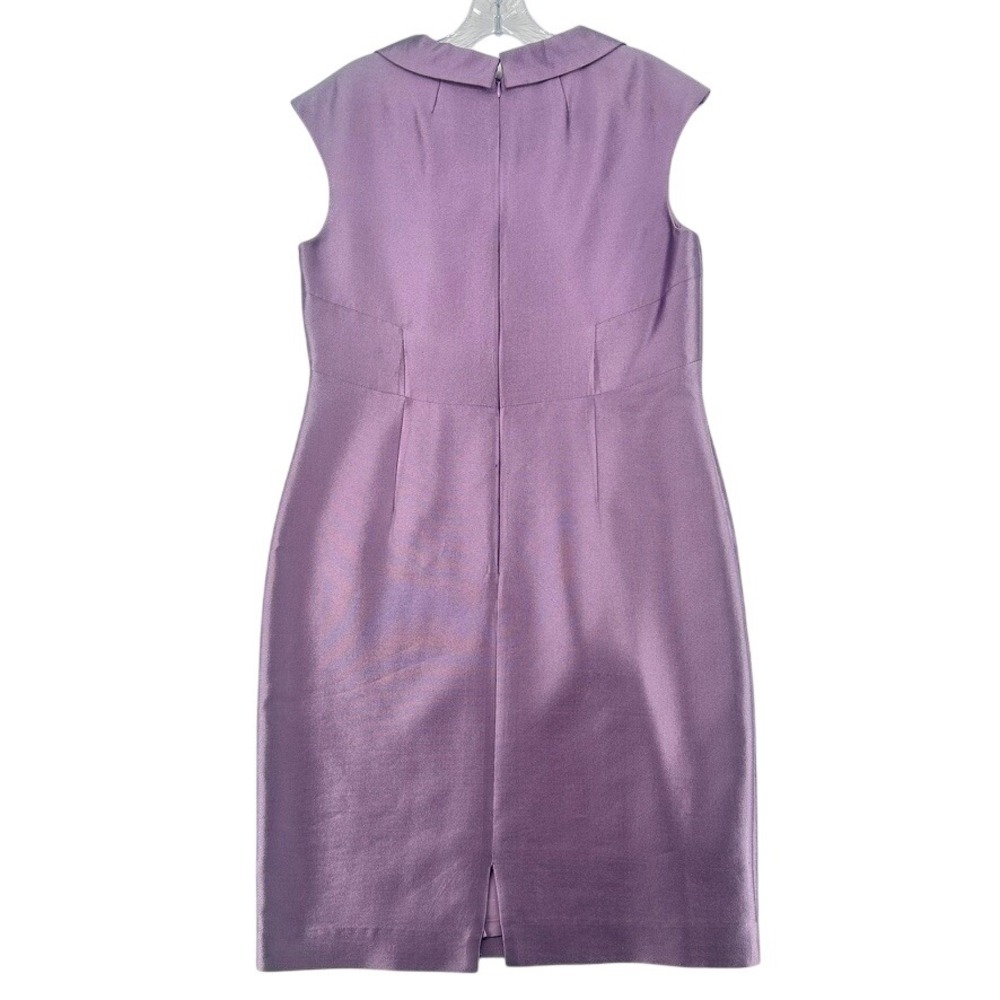 Kay Unger New York Wool Silk Bow Sheath Dress Purple Size 12 - Picture 2 of 11